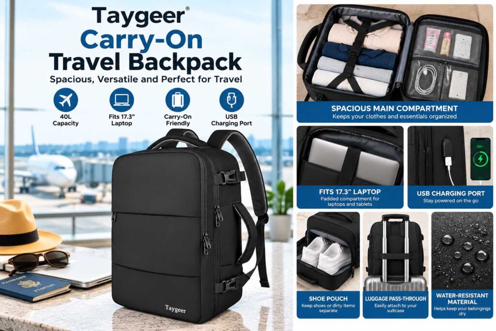 Taygeer Carry-On Travel Backpack