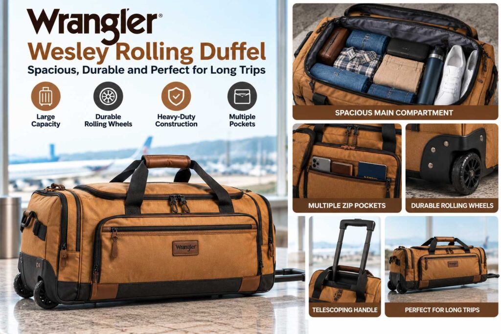 Wrangler Wesley Rolling Duffel Best for Long Road Trips