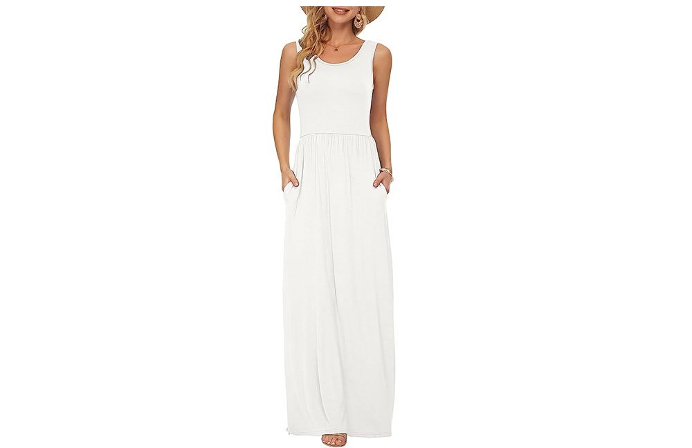 AUSELILY Summer Sleeveless Loose Maxi Dress