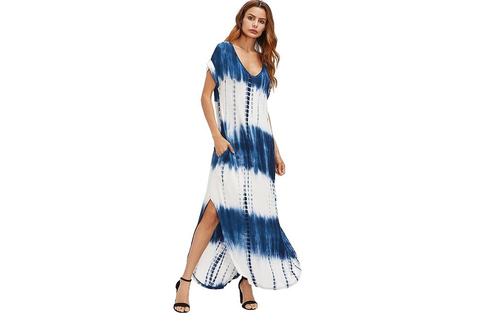  MakeMeChic Women's Boho Maxi Tie Dye Long Dress